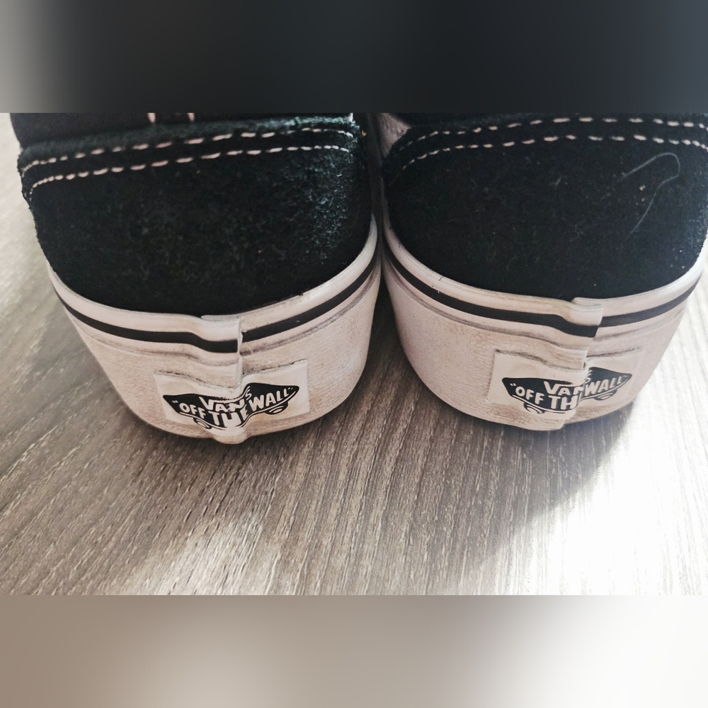 Vans Classic Old Skool Platform Suede Shoes Black/White size 6 womens & 4.5 mens - Picture 4 of 6